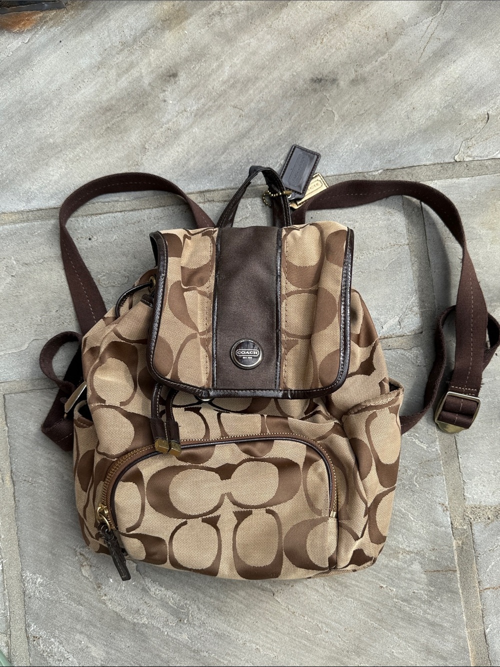 Vintage Coach Signature C Canvas Backpack